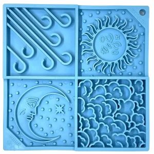 SodaPup eMat Enrichment Lick Mat Sky Design Sky Light Blue 8 in