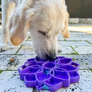SodaPup Mandala eTray Slow-Feeder & Lick Mat for Dogs - Purple 8 in