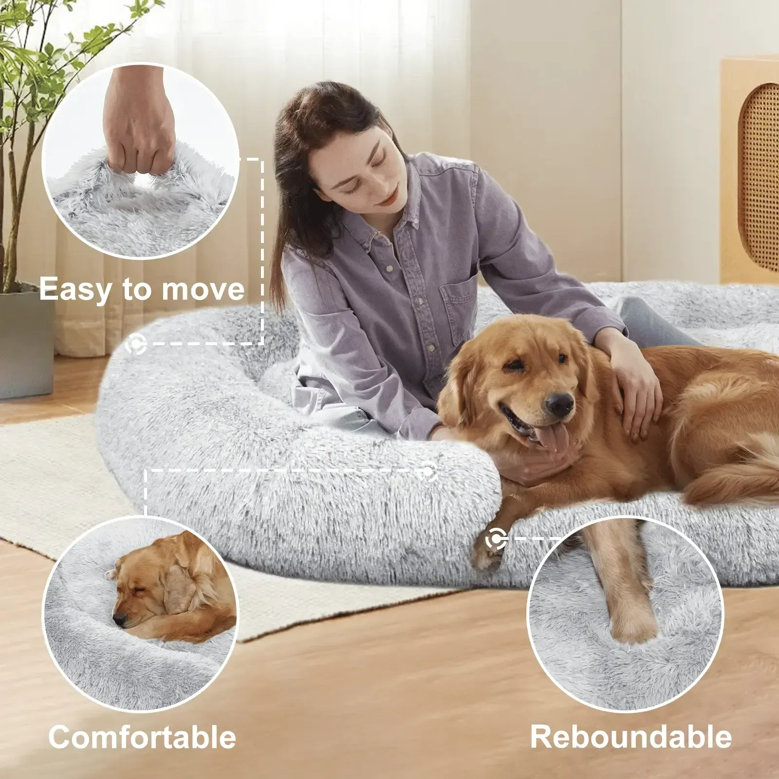 Soft Dog Bed – Large Washable Bed for Easy Carry & Comfort - Image 2