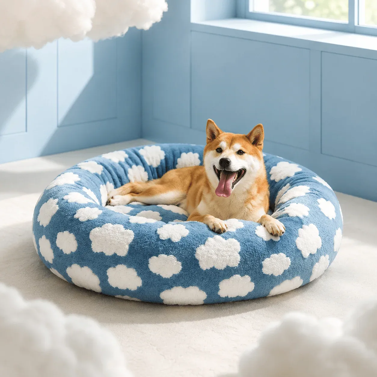 Soft Plush Donut Bed for Dogs & Cats