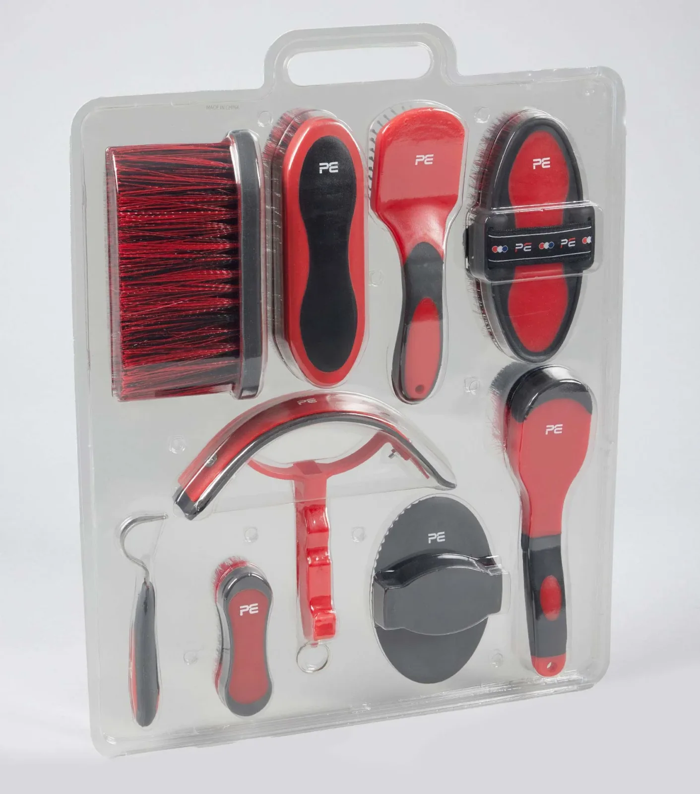 Soft-Touch Grooming Kit Set - 9 Pieces Black and Red - Image 2