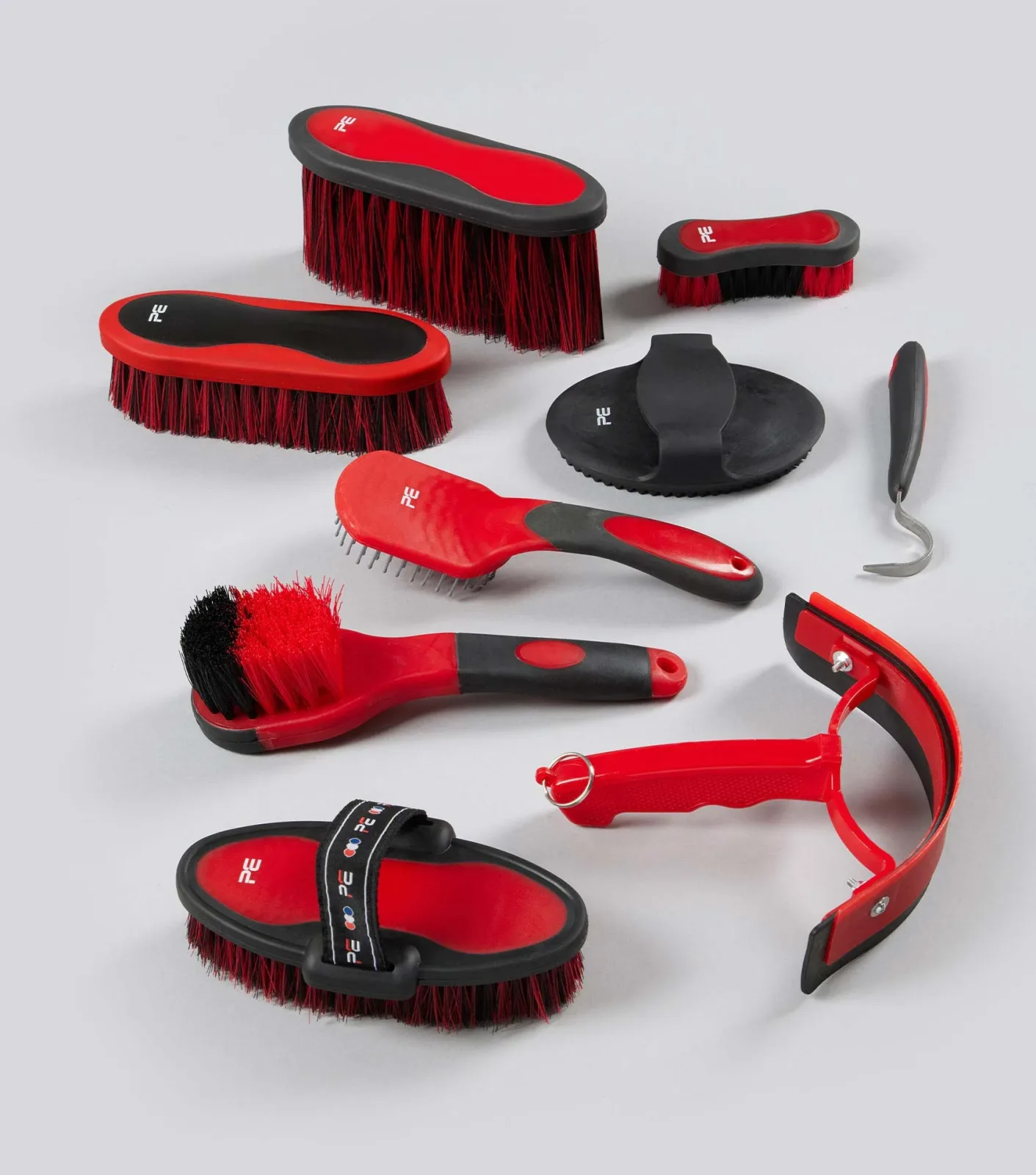 Soft-Touch Grooming Kit Set - 9 Pieces Black and Red