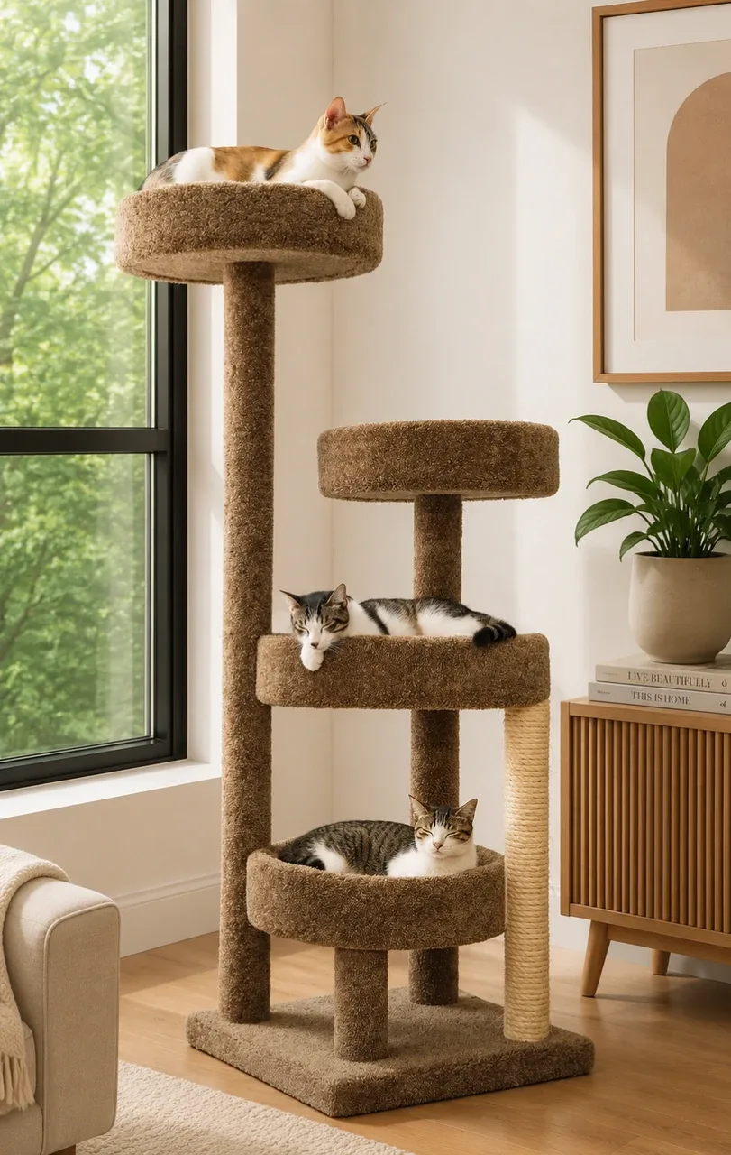 Solid Wood Cat Climbing Tree