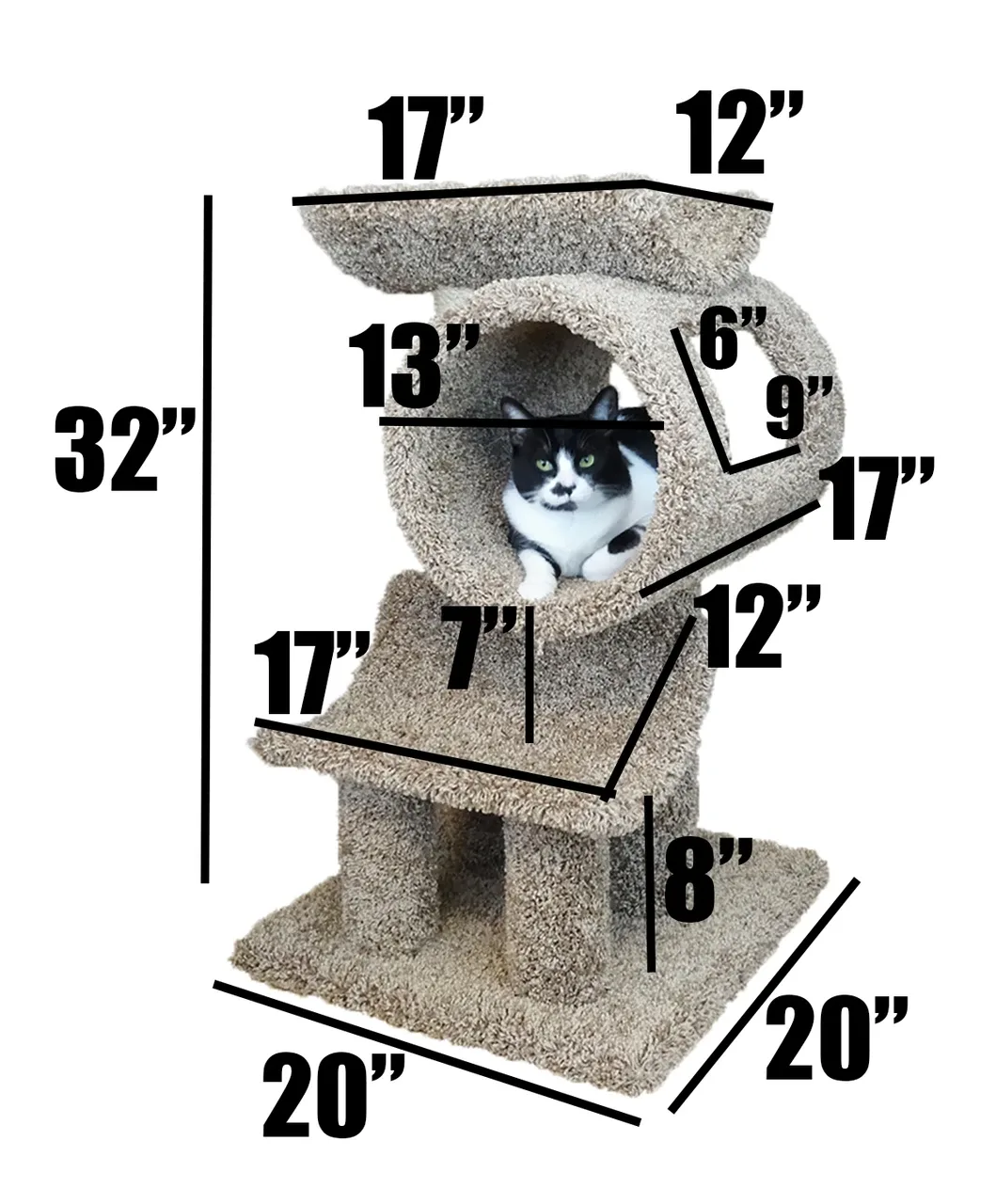 Solid Wood Cat Gym & Activity Tower for Indoor Cats - Image 2