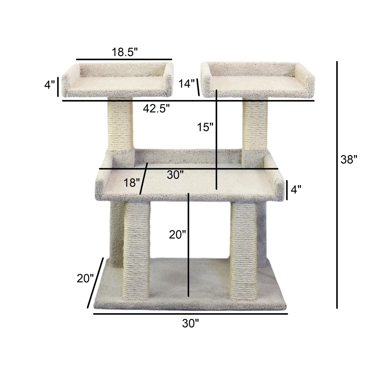 Solid Wood Cat Perch for Large Cats | Extra Wide Platform for Maine Coons - Image 2