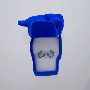 Sparkly Horsehoe Earrings Blue