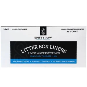 Spiffy Paw Jumbo Drawstring Disposable Litter Box Liners