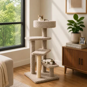 Spiral Cat Tree with Stairs for Senior Cats & Kittens