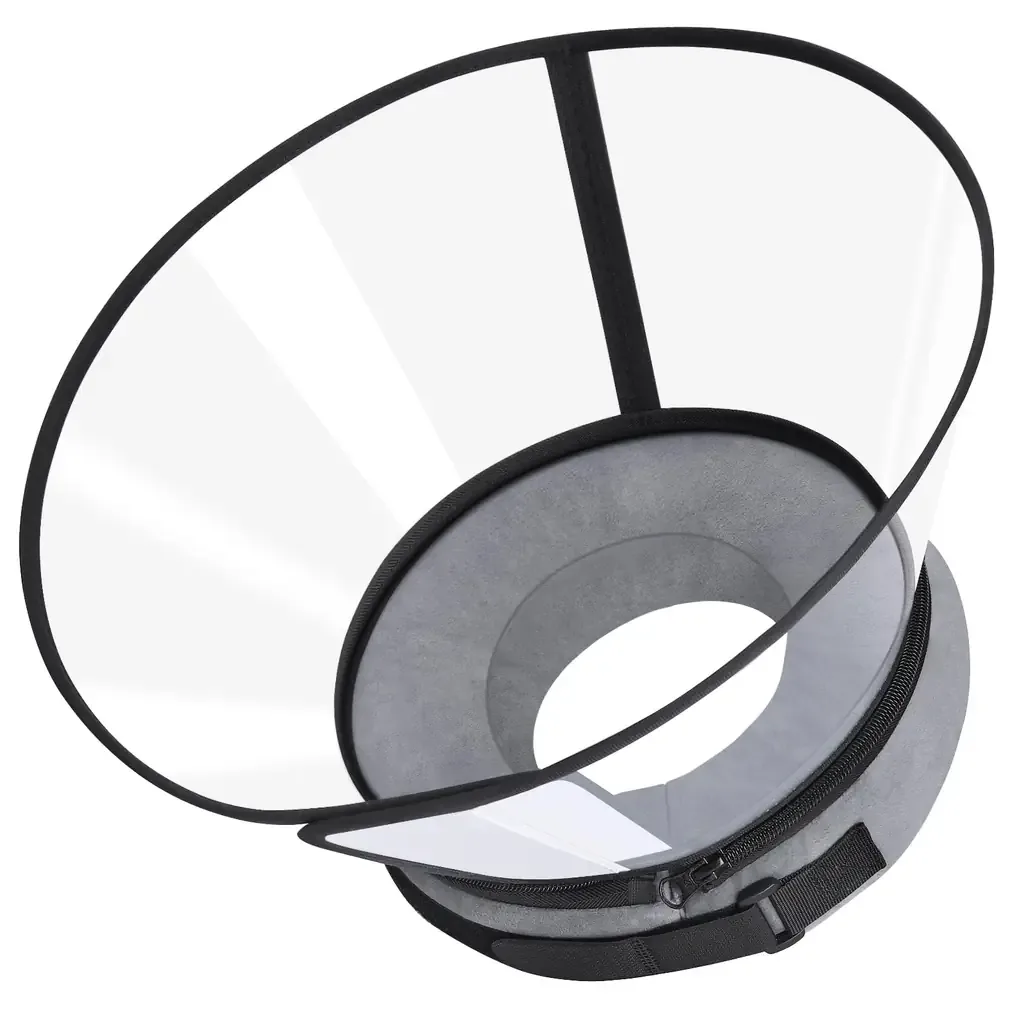 Sponge Core Dog Recovery Donut Collar – Soft Cone Alternative with Clear Vision Shield