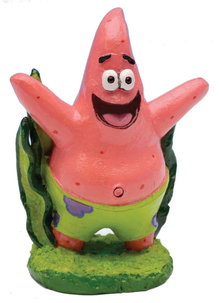 SpongeBob Patrick Aquarium Ornament, Green, Pink, 2 in, Mini