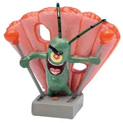 SpongeBob Plankton Aquarium Ornament, Green, Pink, Grey, 2 in, Mini - Image 2