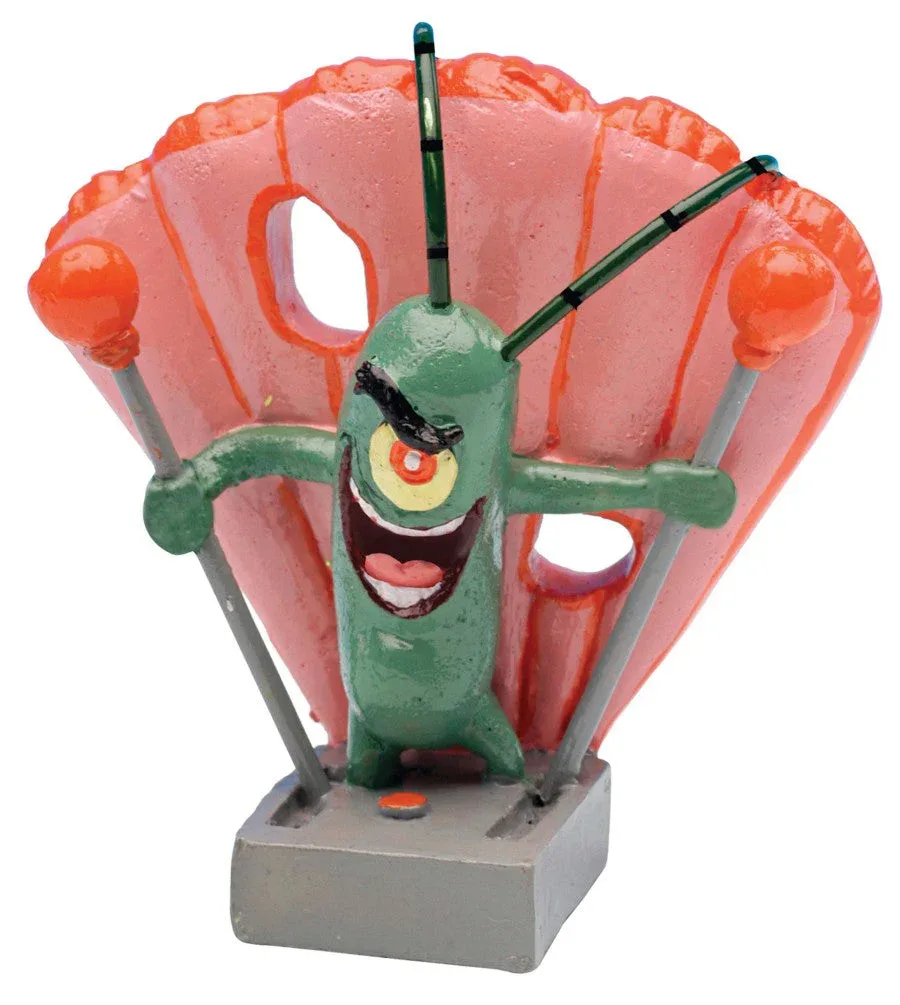 SpongeBob Plankton Aquarium Ornament, Green, Pink, Grey, 2 in, Mini