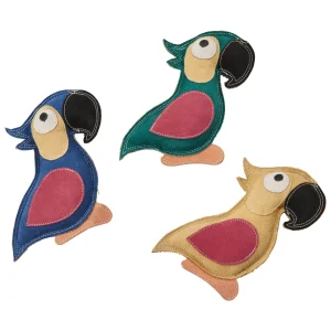 Spot Dura-fuse Leather Parrot Dog Toy Assorted Color 8 in 1ea