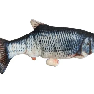 Spot Flippin Fish Cat Toy Grey-Blue-Tan, 11.5 in