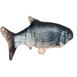 Spot Flippin Fish Cat Toy Grey-Blue-Tan, 11.5 in - Image 2