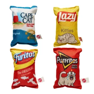 Spot Fun Food Kitty Chips Cat Toy Assorted Color 5 in 1ea