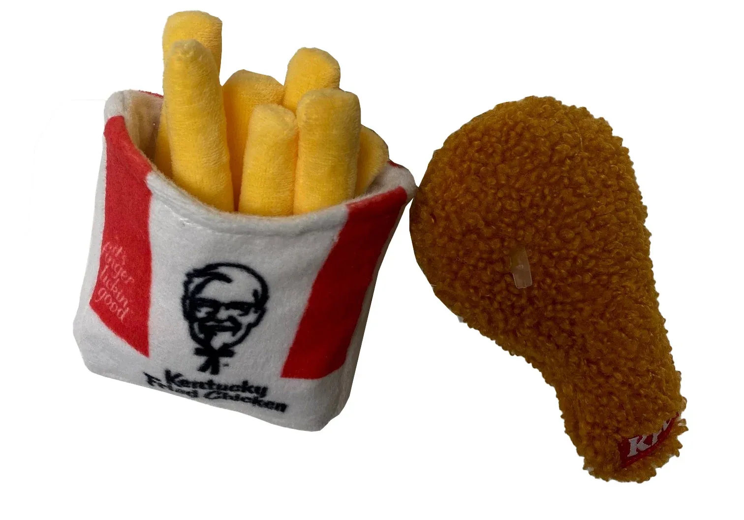 Spot Kentucky Fried Chicken Plush Dog Toy Fries & Drumette 2 pk