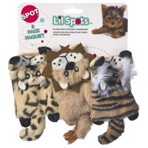 Spot Lil Spots Flat Cats Dog Toy Assorted Color 5 in, 3 pk
