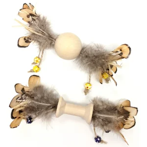 Spot Love The Earth Wood & Feather Cat Toy Assorted Color 1ea