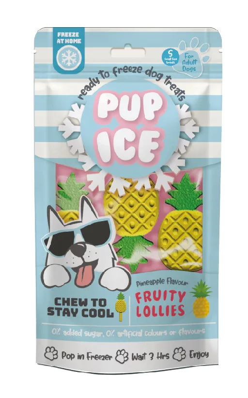 Spot Pup Ice Dog Chew Treat Fruity Lollie Pineapple 3 pk