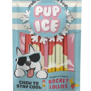 Spot Pup Ice Dog Chew Treat Rocket Lollie Strawberry & Banana 2 pk