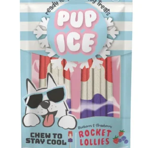 Spot Pup Ice Dog Chew Treat Rocket Lollie Strawberry & Blueberry 2 pk