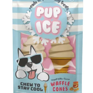 Spot Pup Ice Dog Chew Treat Waffle Cone Peanut Butter 2 pk