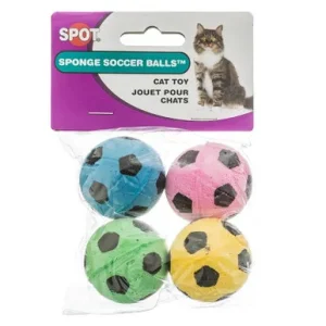 Spot Sponge Soccer Balls Cat Toy 4pk