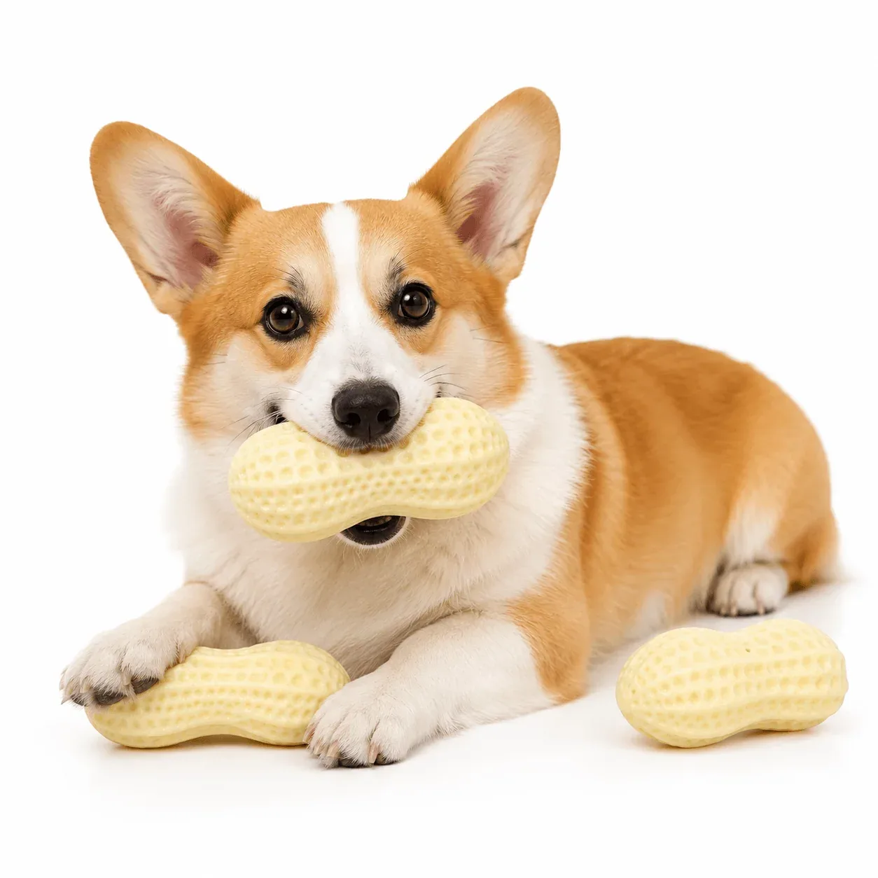 Squeaky Peanut Dog Chew Toy – Textured Dental Toy for Boredom & Interactive Play