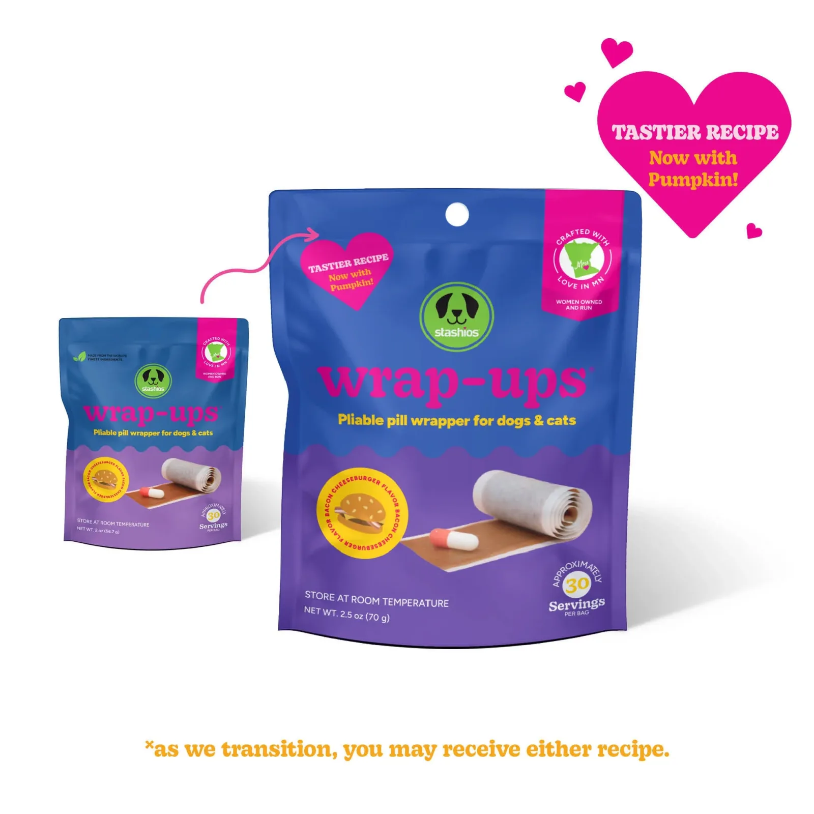 Stashios Dog & Cat Wrap Ups Bacon Cheeseburger 2.1 oz - Image 2