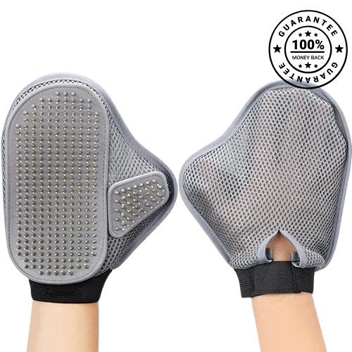 Steel Needle Pet Grooming Gloves – Hair Removal & Bath Brush for Cats & Dogs