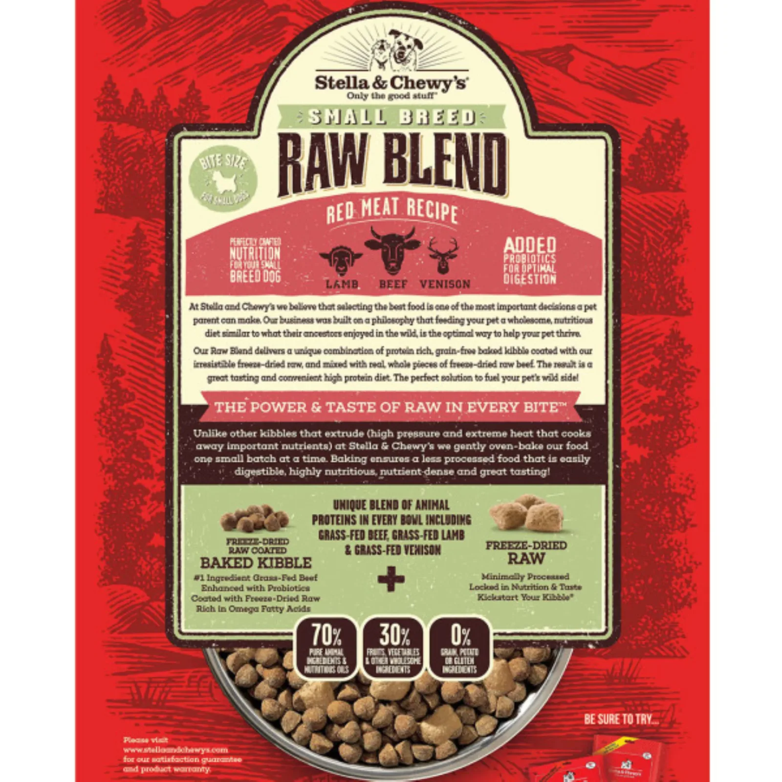 Stella & Chewy's Baked Kibble for Dogs - Raw Blend Red Meat Recipe for Small Breeds - 3.5 lb. Bag - Image 2