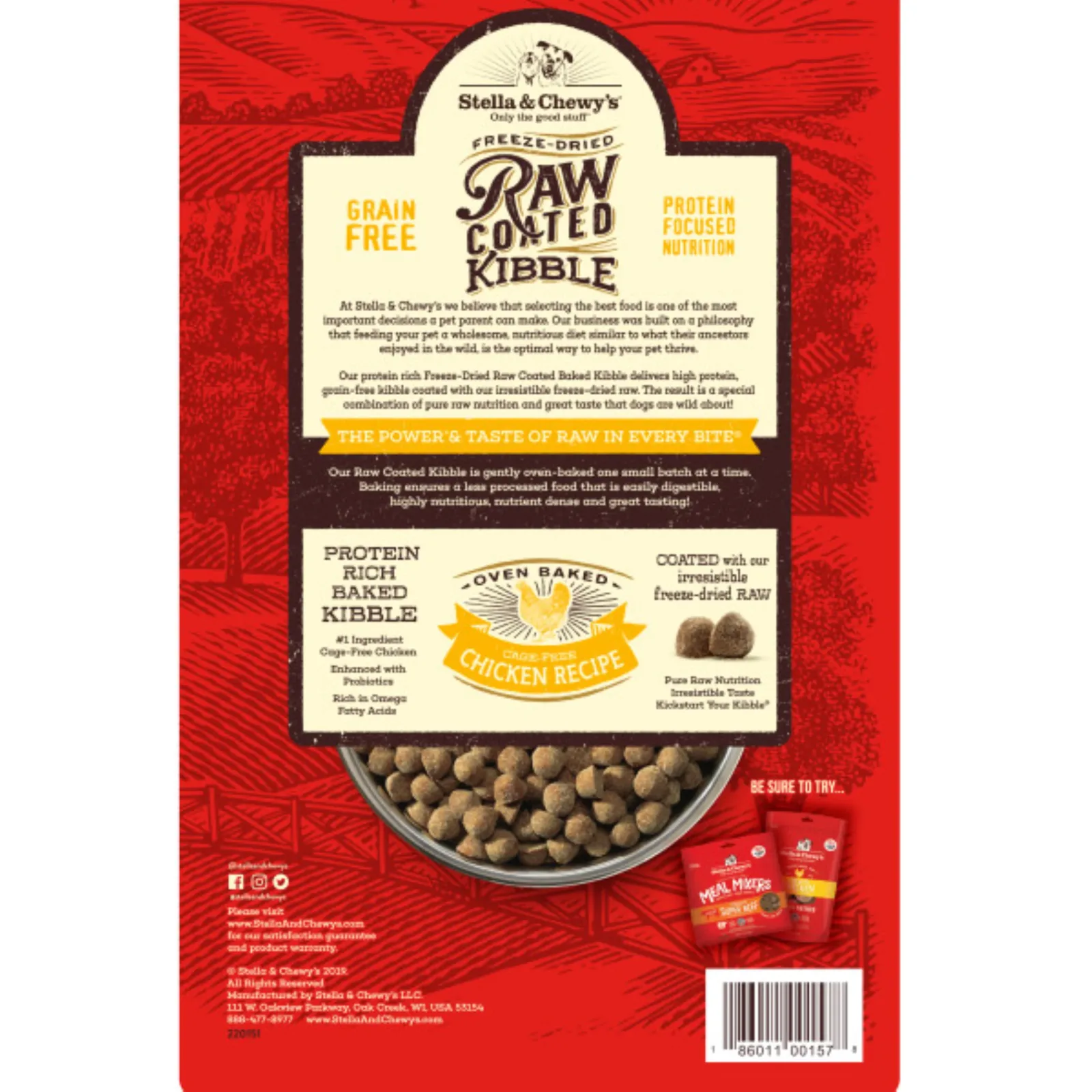 Stella & Chewy's Baked Kibble for Dogs - Raw Coated Cage-Free Chicken Recipe - 3.5 lb. Bag - Image 2