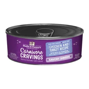 Stella & Chewy's Carnivore Cravings Chicken & Turkey Recipe Savory Shreds Canned Cat Food