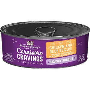 Stella & Chewy's Cat Carnivore Cravings Shred Chicken and Beef, 2.8 oz each, Case of 24
