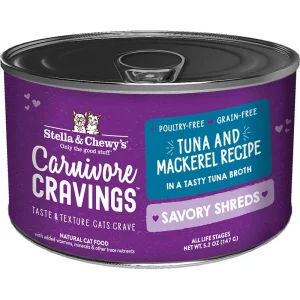 Stella & Chewy's Cat Carnivore Cravings Shred Tuna & Mackerel 5.2oz