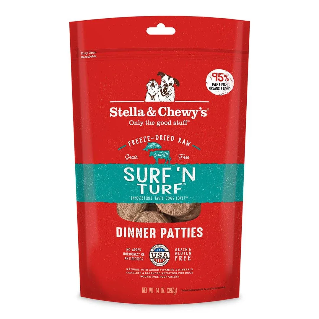Stella & Chewy's Dog Freeze Dried Surf & Turf Patties 25oz {L+1x} 860326