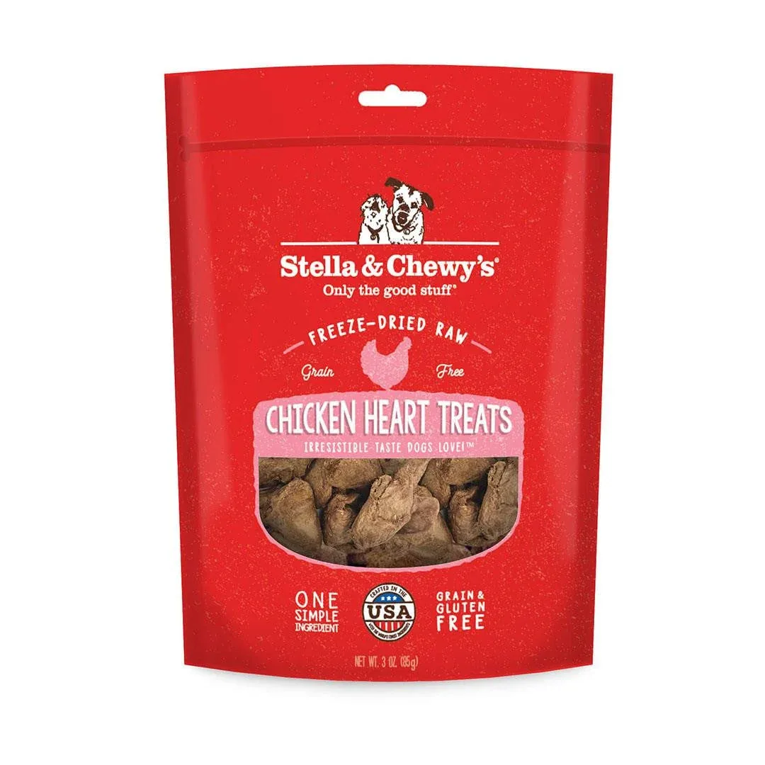 STELLA & CHEWY'S DOG FREEZE-DRIED TREAT CHICKEN HEARTS 11.5OZ {L+1x} 860344 (DD)