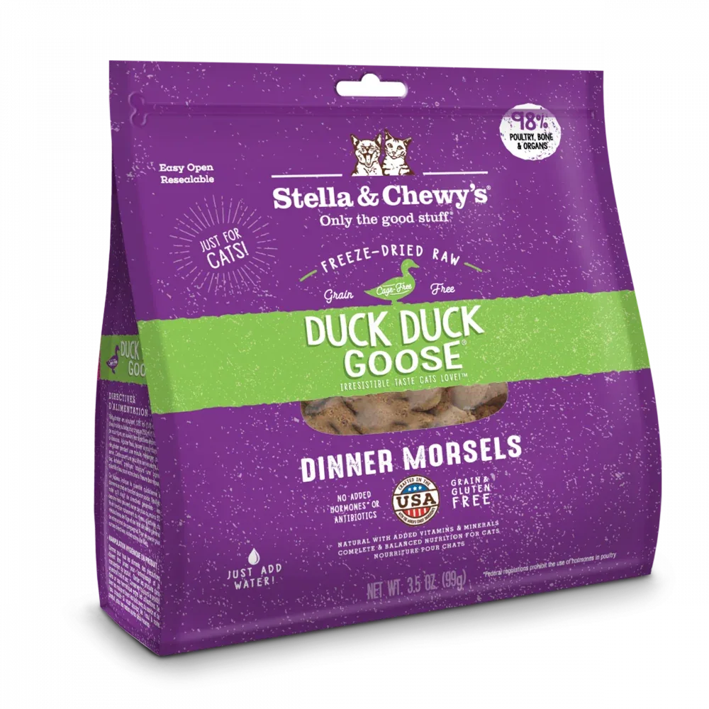 Stella & Chewy's Duck Duck Goose Grain Free Dinner Morsels Freeze Dried Raw Cat Food - Image 2