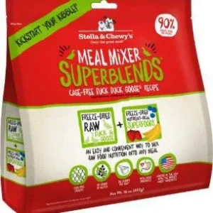 Stella & Chewy's Freeze Dried Raw Cage-free Duck Duck Goose Meal Mixer Superblends Grain Free Dog Food Topper-16-oz-{L+1x}