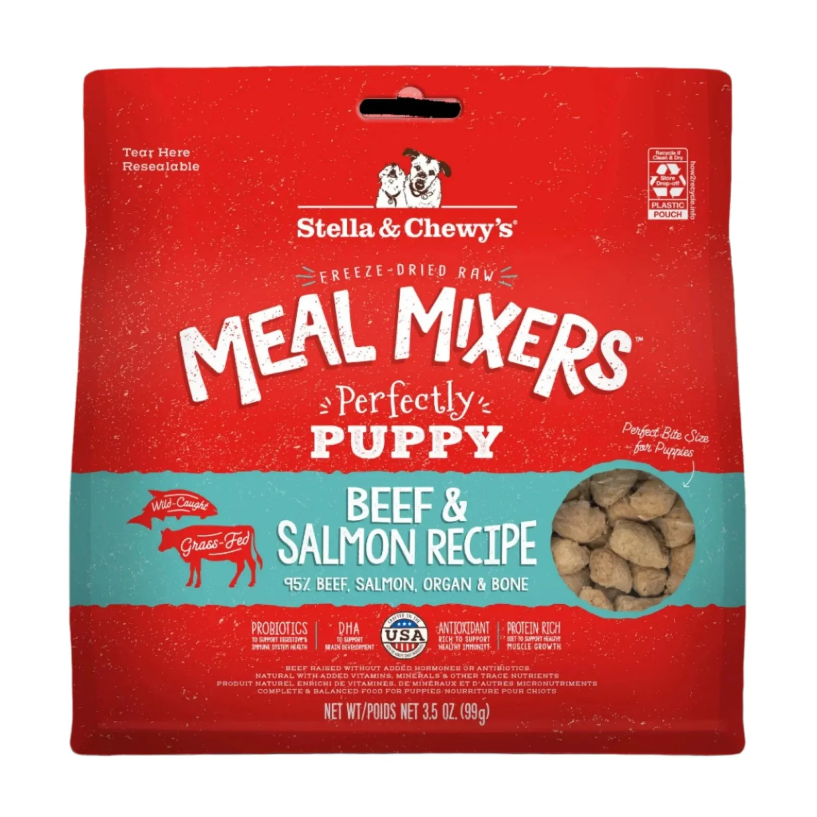 Stella & Chewy's Freeze Dried Raw Perfectly Puppy Meal Mixers Beef & Salmon Recipe