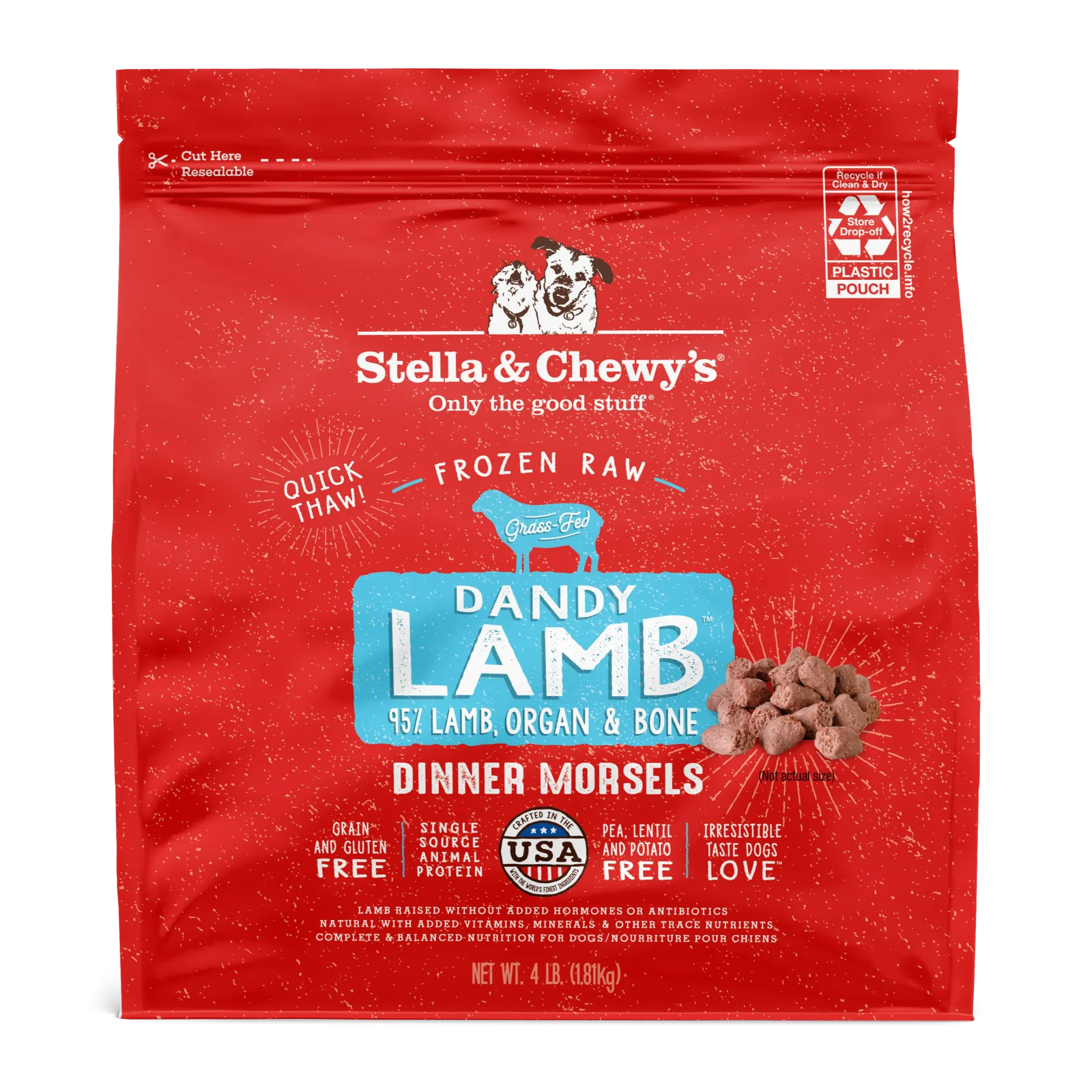 Stella & Chewy's Frozen Raw Dinner Patties for Dogs - Dandy Lamb - 4 lb.