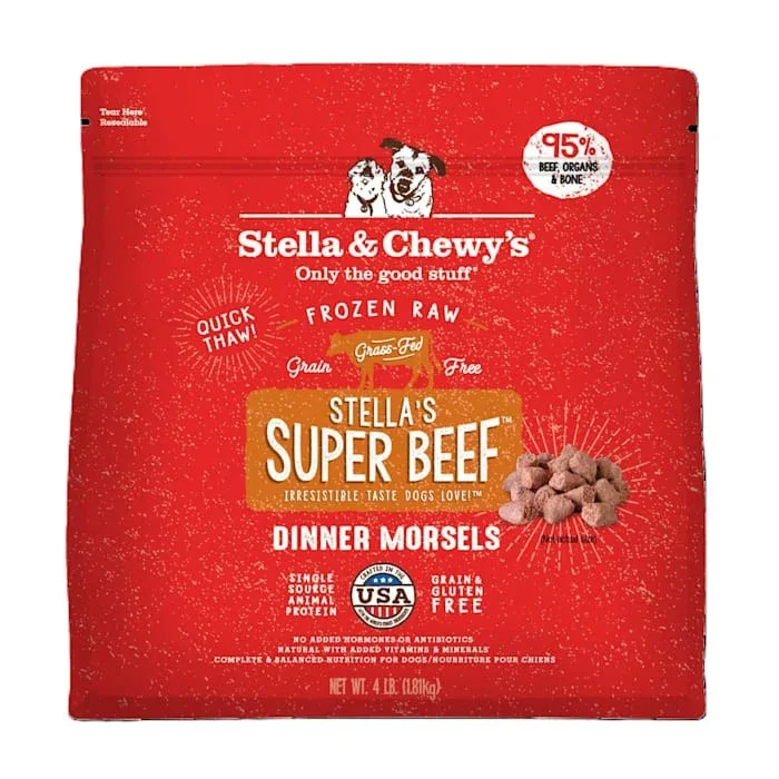 Stella & Chewy's Frozen Raw Dinner Patties for Dogs - Stella's Super Beef - 4 lb.