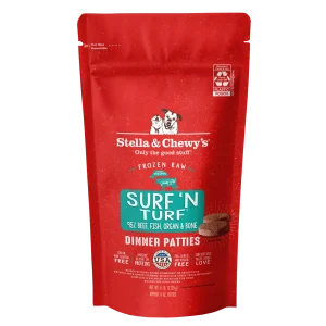 Stella & Chewy's Frozen Raw Dinner Patties for Dogs - Surf 'n Turf Recipe - 6 lb.