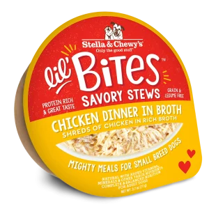 Stella & Chewy's Lil Bites Savory Stews Chicken Dinner in Broth for Dogs- 2.7 oz. Cup