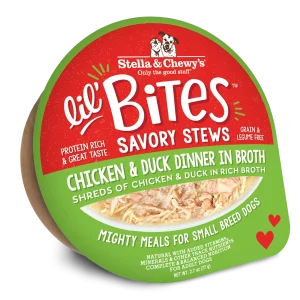 Stella & Chewy's Lil Bites Savory Stews Chicken & Duck Dinner in Broth for Dogs - 2.7 oz. Cup