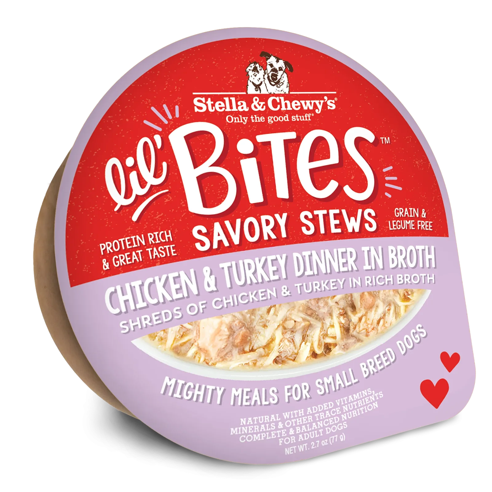 Stella & Chewy's Lil Bites Savory Stews - Chicken & Turkey Dinner in Broth for Dogs - 2.7 oz. Cup