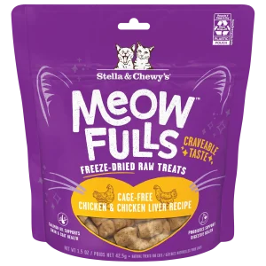 Stella & Chewy's Meowfulls Freeze Dried Cat Treats Chicken & Chicken Liver Recipe - 1.5oz
