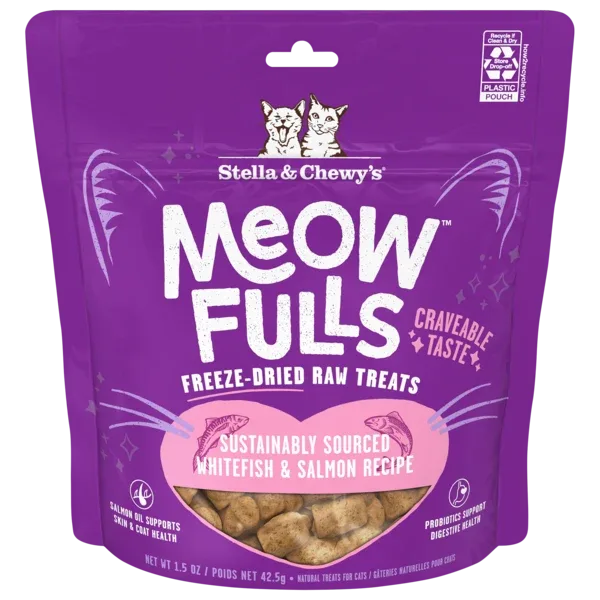 Stella & Chewy's Meowfulls Freeze Dried Cat Treats Whitefish & Salmon Recipe - 1.5oz