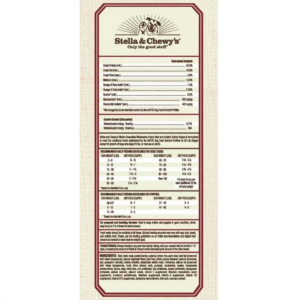 Stella & Chewy's Stella's Essentials Kibble Grass Fed Beef & Wholesome Grains Recipe Dry Dog Food - Image 2